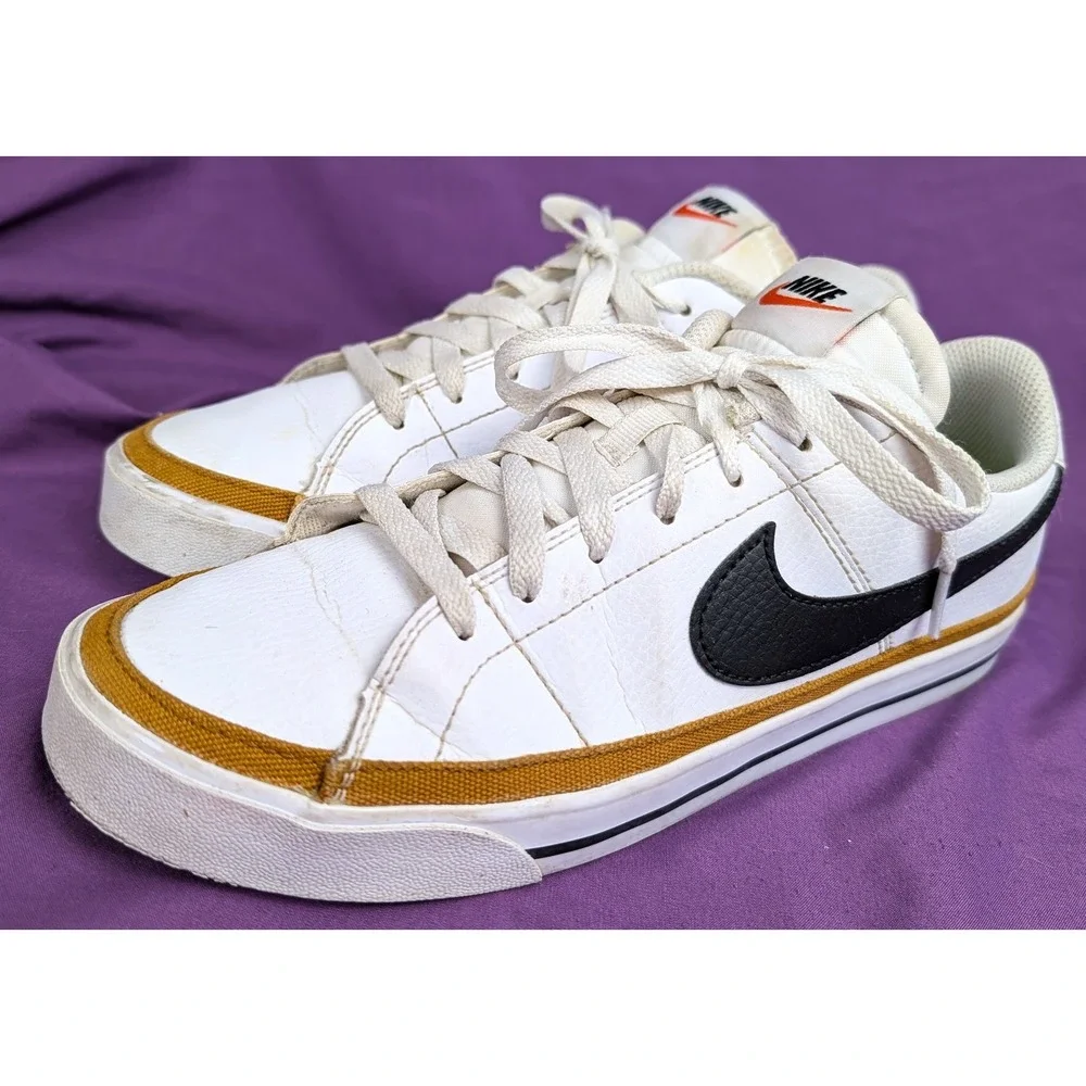 Nike Court Legacy Next Nature Low Top Sneakers White Black Orange dh3161-100